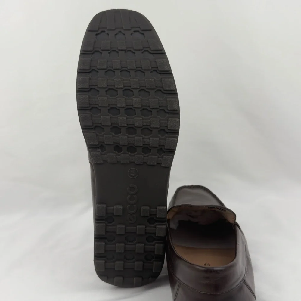 Ecco Classic Dark Brown Leather Slip-On Loafers Comfort